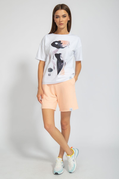 Футболка свободного кроя с цифровым принтом для лета Kivviwear 4026.70 - фото 4