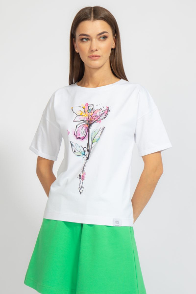 Футболка свободного кроя с цифровым принтом для лета Kivviwear 4026.71 - фото 2