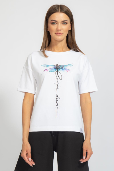 Футболка из хлопка с удлинённым рукавом и цифровым принтом Kivviwear 4026.73 - фото 1