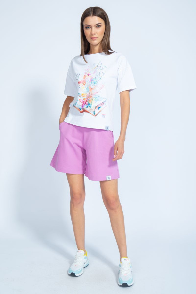 Футболка из хлопка с удлинённым рукавом и принтом Kivviwear 4026.76 - фото 2