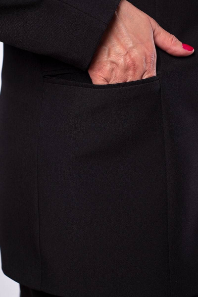 Черный жакет из текстиля на пуговицах в стиле кэжуал Camelia 2229 2 - фото 6