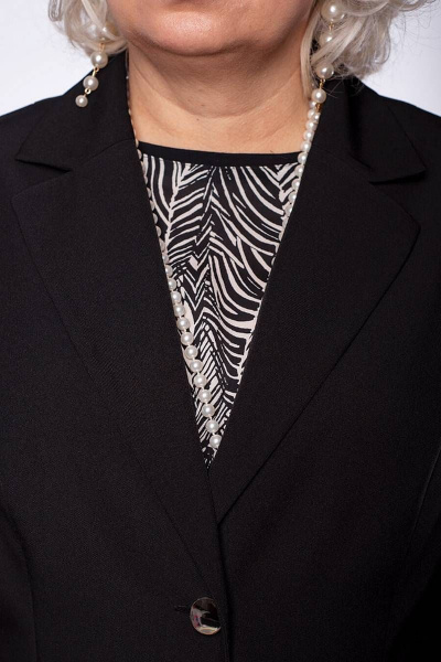 Черный жакет из текстиля на пуговицах в стиле кэжуал Camelia 2229 2 - фото 5