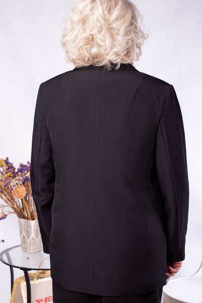 Черный жакет из текстиля на пуговицах в стиле кэжуал Camelia 2229 2 - фото 3