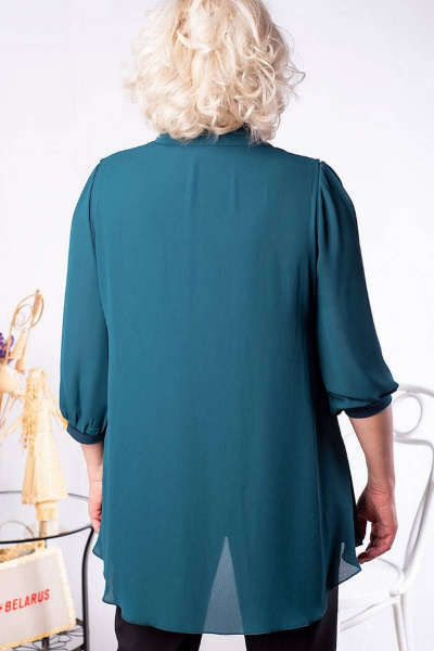 Блузка из шифона и трикотажа с укороченной длиной Camelia 2227 2 - фото 3