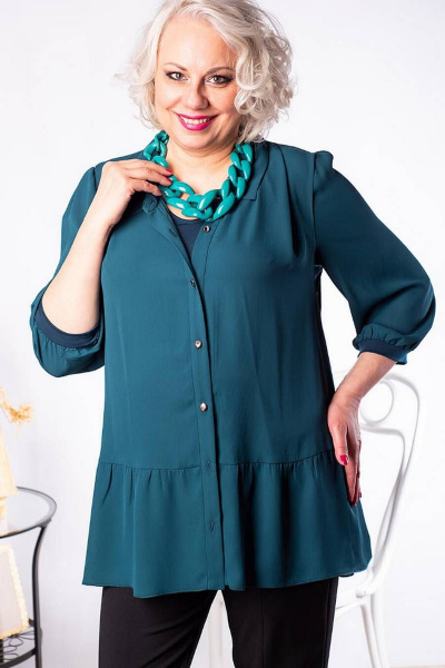 Блузка из шифона и трикотажа с укороченной длиной Camelia 2227 2 - фото 1