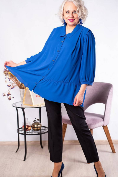 Двухслойный блузон из шифона и трикотажа для торжеств Camelia 2227 1 - фото 1