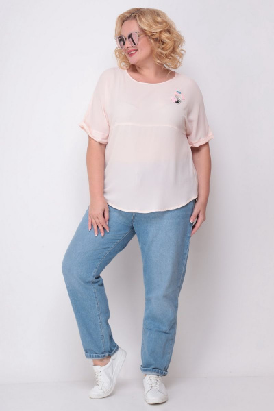 Блуза Michel chic 768 светло-розовый - фото 5