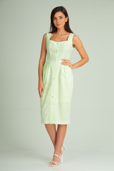 Летний приталенный сарафан с пуговицами и карманами Your size 2150 - фото 3