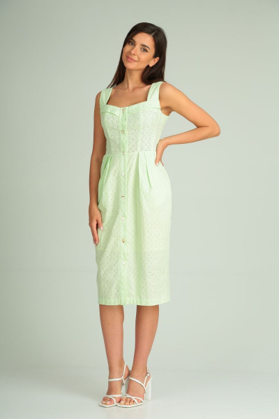 Летний приталенный сарафан с пуговицами и карманами Your size 2150 - фото 2