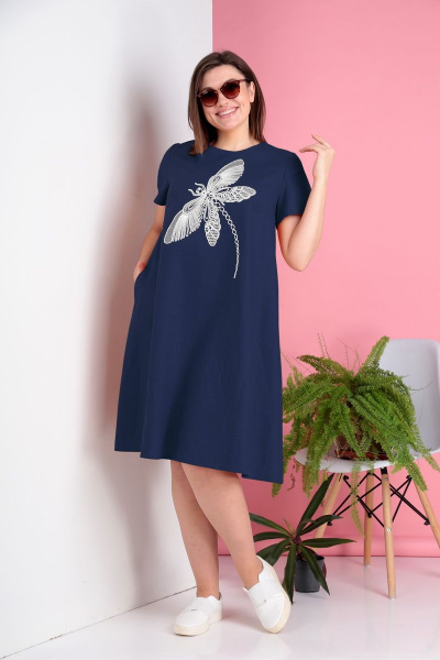 Платье Ивелта плюс 1782/2 синий - фото 2