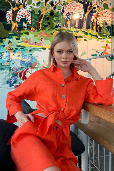 Рубашка, шорты USOVA 005 оранжевый - фото 3