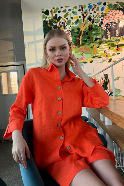 Рубашка, шорты USOVA 005 оранжевый - фото 2