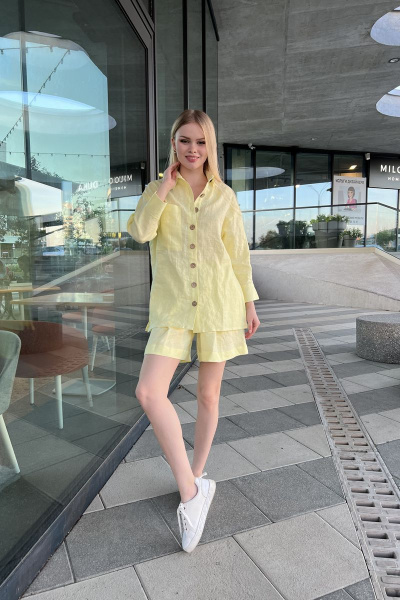 Рубашка, шорты USOVA 005 желтый - фото 4