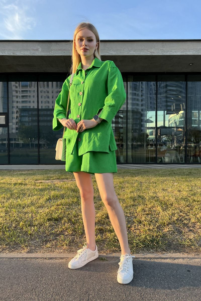 Рубашка, шорты USOVA 005 зелёный - фото 1