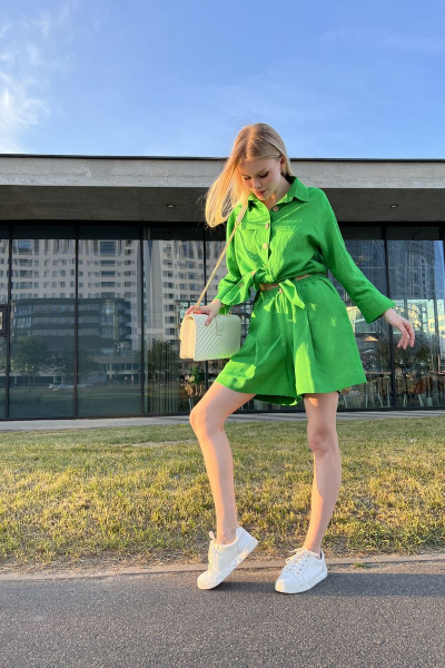 Рубашка, шорты USOVA 005 зелёный - фото 2