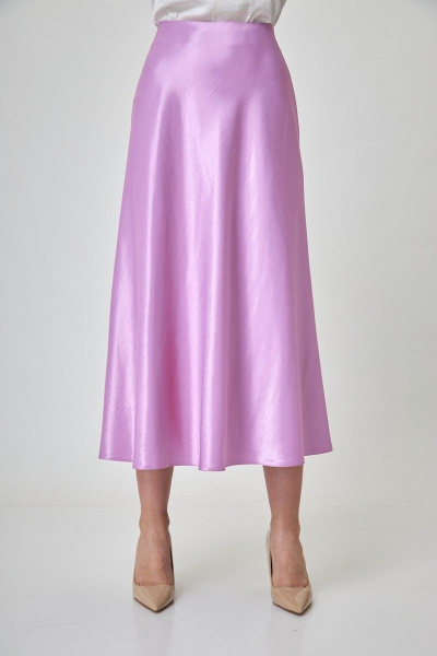 Юбка из вискозы и текстиля с коротким вырезом и хорошей посадкой Anelli 1291 лиловый - фото 2