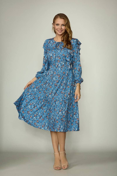 Платье с рельефами и воланами из штапеля GlasiO 5850 - фото 1