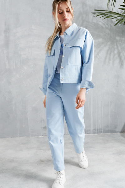 Брюки, жакет LAVA 1004/3009 голубой - фото 1