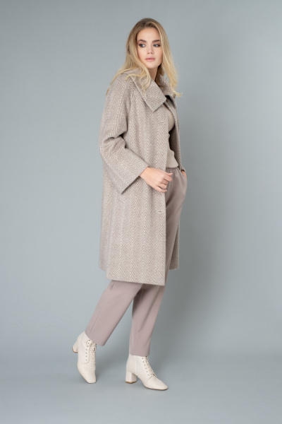 Пальто Elema 1-9198-1-164 бежевый - фото 1