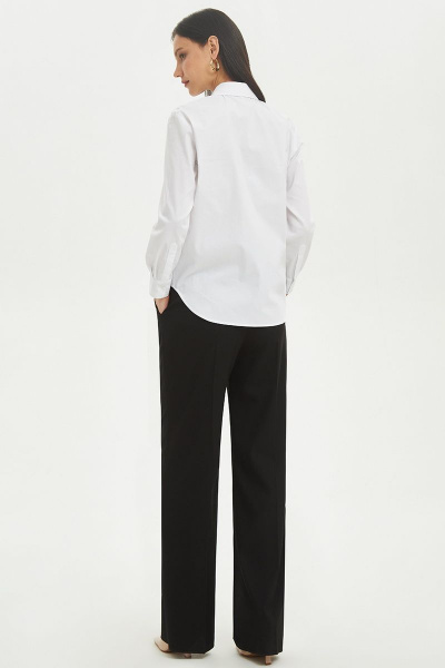 Рубашка с жилетом-трансформером из хлопка для делового образа Moveri by Larisa Balunova 2153S белый - фото 6