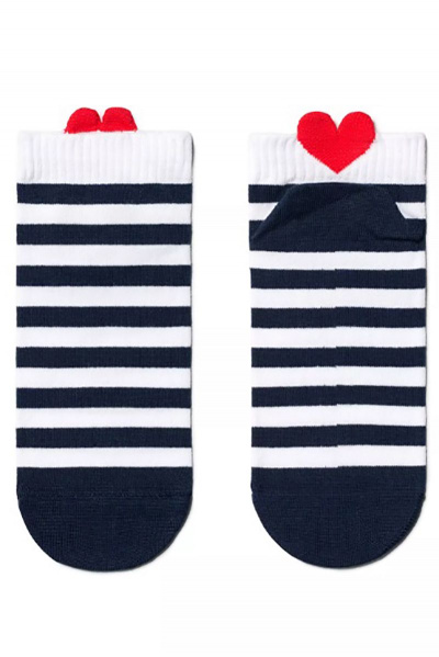 Короткие хлопковые носки с пикотом для активных дней CONTE CONTE_Active_223_с_пикотом-сердечком полоска - фото 2