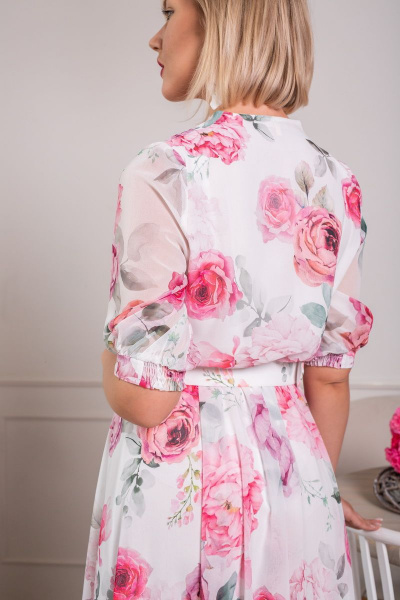 Платье АСВ 1267.10 белый+розовый_цветок - фото 5