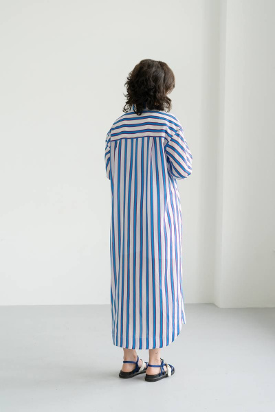 Модная блузка из ткани в полоску с воротником-стойкой JRSy 2148 мультиколор - фото 2