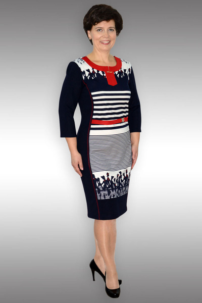 Демисезонное платье с ярким принтом и текстильной отделкой Таир-Гранд 6517 девочки - фото 1