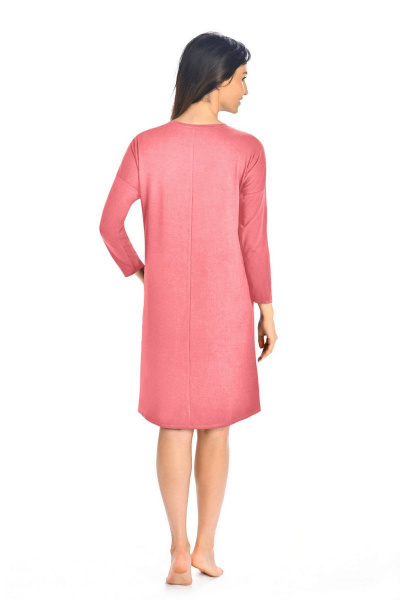 Домашняя хлопковая сорочка с удлинением по низу Teyli 2820/170,176 коралл - фото 2