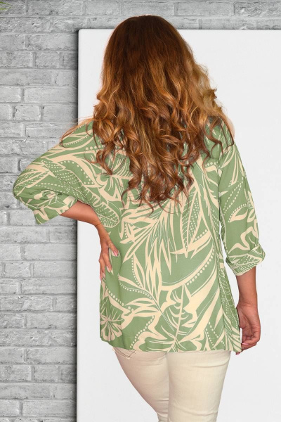 Блуза из вискозы с кружевными вставками и разрезами Needle 447/1-1 - фото 2