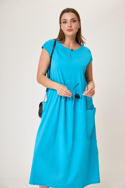 Платье Anelli 1059 бирюзовый_топаз - фото 6