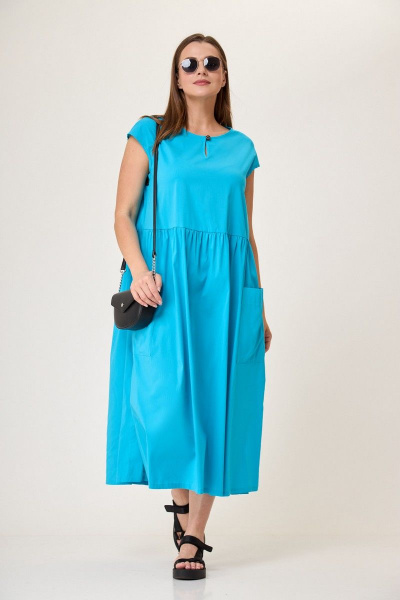 Платье Anelli 1059 бирюзовый_топаз - фото 5