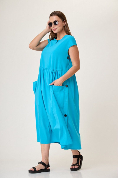 Платье Anelli 1059 бирюзовый_топаз - фото 4