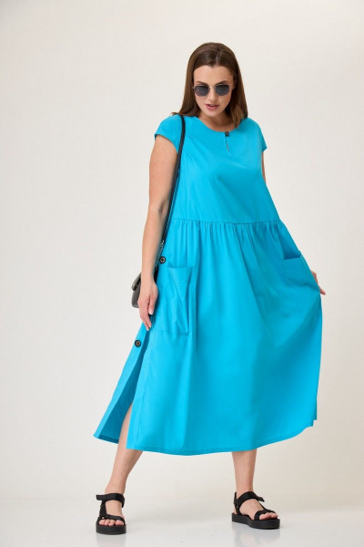 Платье Anelli 1059 бирюзовый_топаз - фото 3