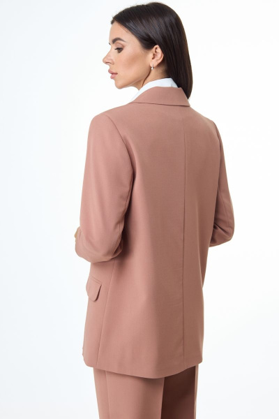 Бежевый летний костюм из вискозы: брюки, жакет и жилет Anelli 1298 миндальное_печенье - фото 4