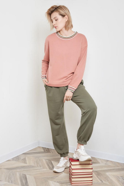 Джемпер Nelva 22438 бежево-розовый - фото 3