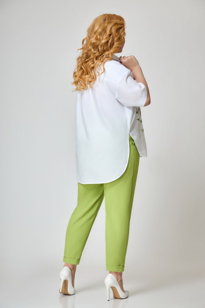 Брюки и рубашка легкий стиль из хлопка и текстиля DaLi 6135 олива - фото 4