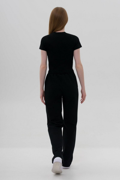 Черный укороченный топ-кроп из мягкого хлопка Sonya Skazka W07K02002/004/0123 - фото 5