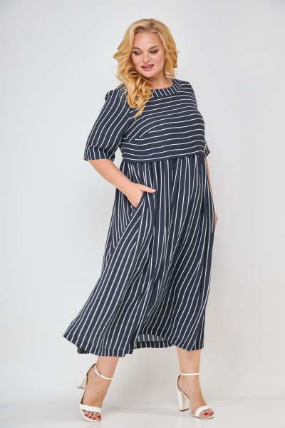 Платье Michel chic 2006 синий-белый - фото 5