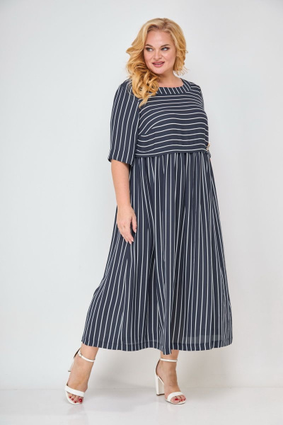 Платье Michel chic 2006 синий-белый - фото 4
