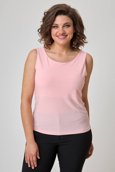 Майка приталенная из текстиля для фитнеса и повседневной Zlata 4400 розовый - фото 5