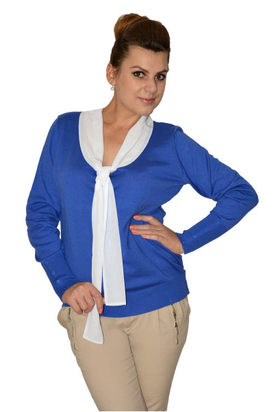 Джемпер из вискозы и трикотажа с длинным рукавом и высоким воротником Needle 252/5 - фото 1