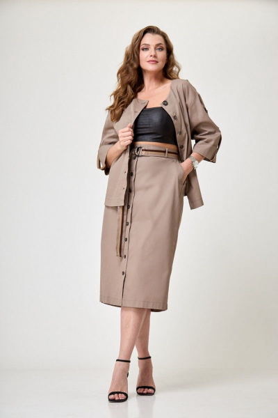 Жакет, топ, юбка Anelli 1133 тауп - фото 5