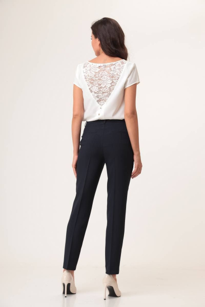 Классические сине-серые брюки с легким стрейчем для делового и повседневного стиля Juliet Style Д230-1 темно-синий - фото 3