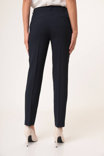 Классические сине-серые брюки с легким стрейчем для делового и повседневного стиля Juliet Style Д230-1 темно-синий - фото 5