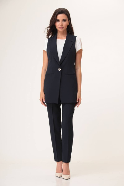 Двухпредметный комплект: жилет и брюки из текстиля с стрейчем Juliet Style Д191 - фото 1