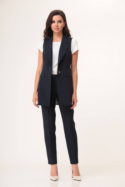 Двухпредметный комплект: жилет и брюки из текстиля с стрейчем Juliet Style Д191 - фото 3