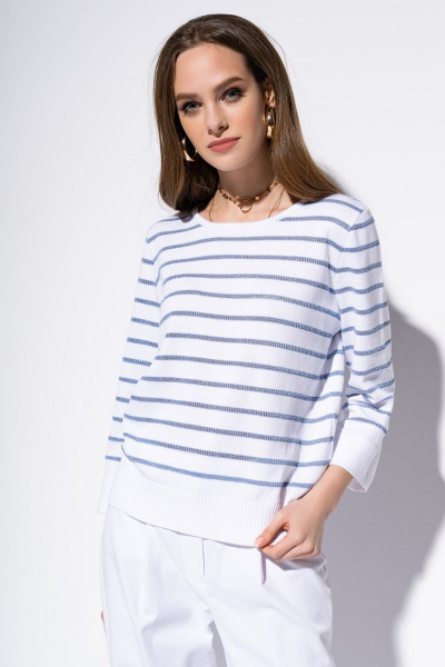 Джемпер Barbara Geratti С3996BG белый/голубой - фото 1