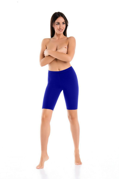 Благородные синие шорты с эластичным поясом, выше колена Teyli 2205-1/170,176 лазурит - фото 1