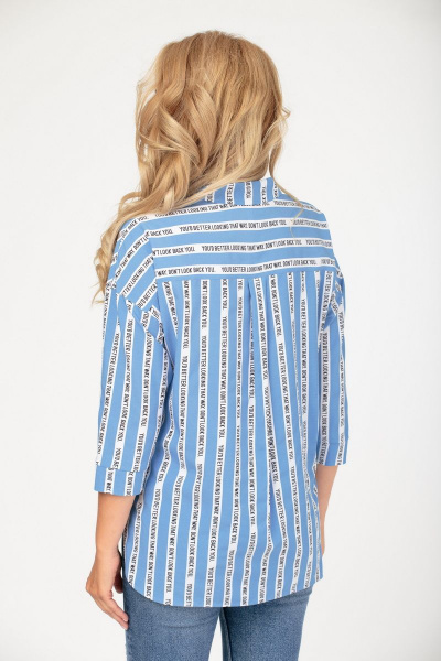 рубашка свободного кроя с вставкой и асимметричным низом Modema м.470/1 - фото 2